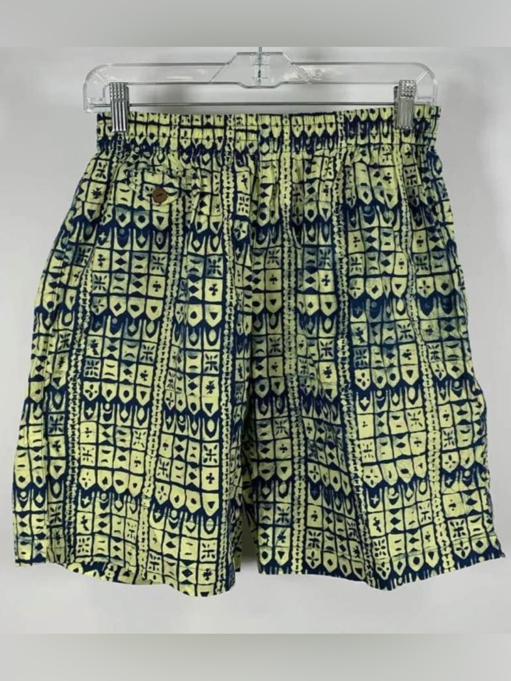 Noa Noa Hawaii Men's Batik Patterned Elastic-Waist Swim Shorts L
